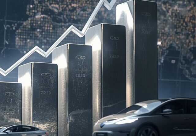 Silver price trend chart rising strongly with silver bars and industrial imagery.